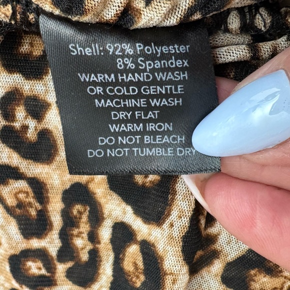 Tiger Mist Aarya Sheer Leopard Print Long Sleeve Body-Con Dress Size small - Picture 5 of 11